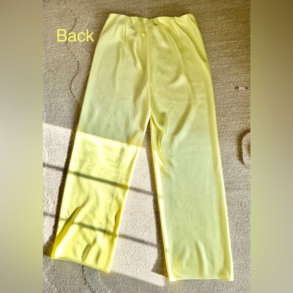 VINCE Limencello Yellow Satin Wide Leg Pants Trousers - Picture 9 of 15